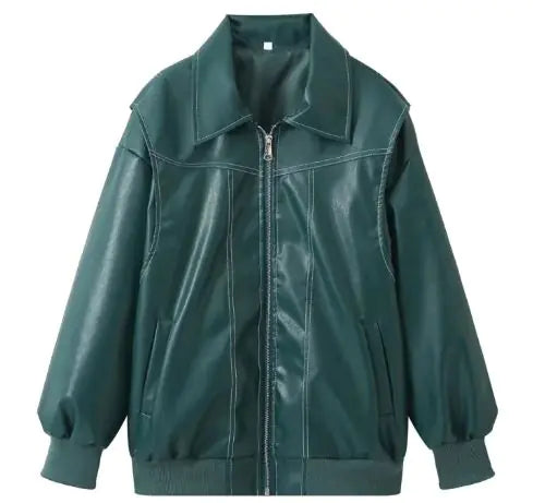 Load image into Gallery viewer, Retro Jacket Cool Stand Collar Long Sleeve Jacket Womens Clothing
