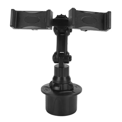 Jectse Soporte para teléfono con soporte doble para portavasos de automóvil, soporte para teléfono de coche giratorio 360° ajustable para portavasos, para coches, camiones, SUV