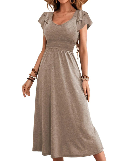 Load image into Gallery viewer, Dokotoo Spring Dresses for Women Casual 2024 Summer Fashion Wedding Guest Boho Dress Cocktail Flowy Midi Maxi Dresses Ruffle Sleeve Womens Cruise Outfits Resort Wear Womens Dresses
