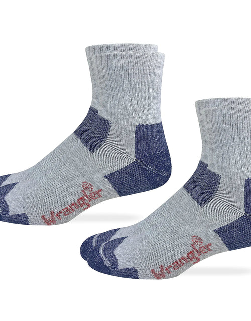 Load image into Gallery viewer, Wrangler Riggs Workwear Mens Ultra Dri Seamless Toe Quarter Socks 2 Pair Pack (Grey l)
