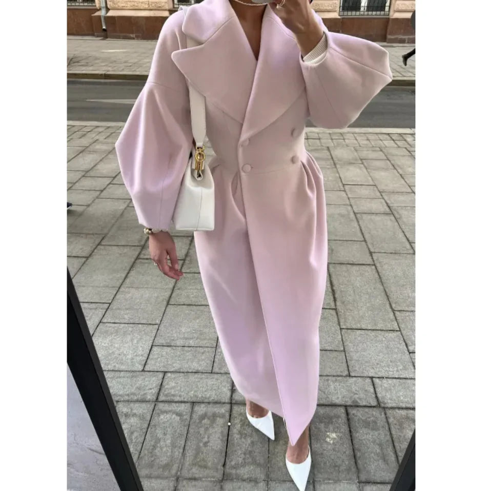 Chaqueta vintage de solapa con mangas farol