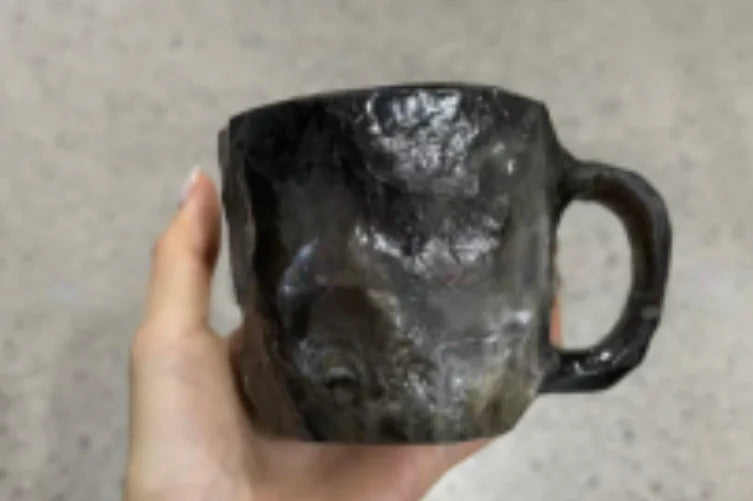 Tasses à café en résine 400 ml avec poignées en forme de cristal minéral, élégantes tasses imitation cristal minéral pour la maison, le bureau, cadeau de Noël, gadgets de cuisine