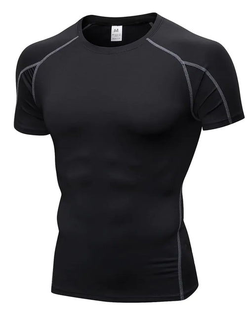 Load image into Gallery viewer, EARGFM Mens Compression Shirt Athletic Short Sleeve Quick Dry Base-Layer Workout Running Sports Active Fitted 1 Pack #B Grey Medium
