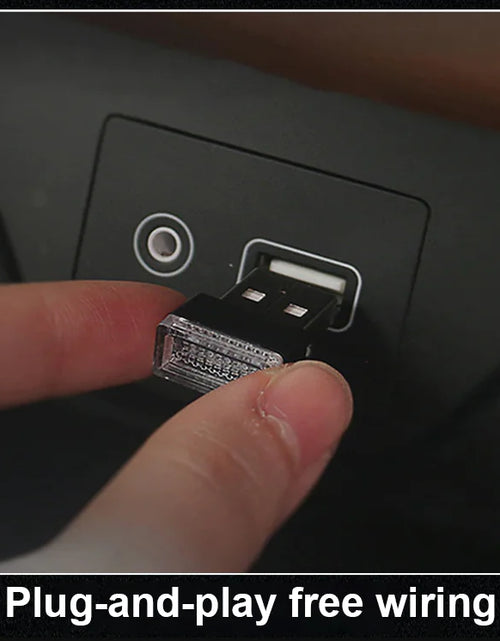 Cargar imagen en el visor de la galería, 3x Mini Luz LED Azul USB Interior de Coche Lámpara de Ambiente Neón Accesorios
