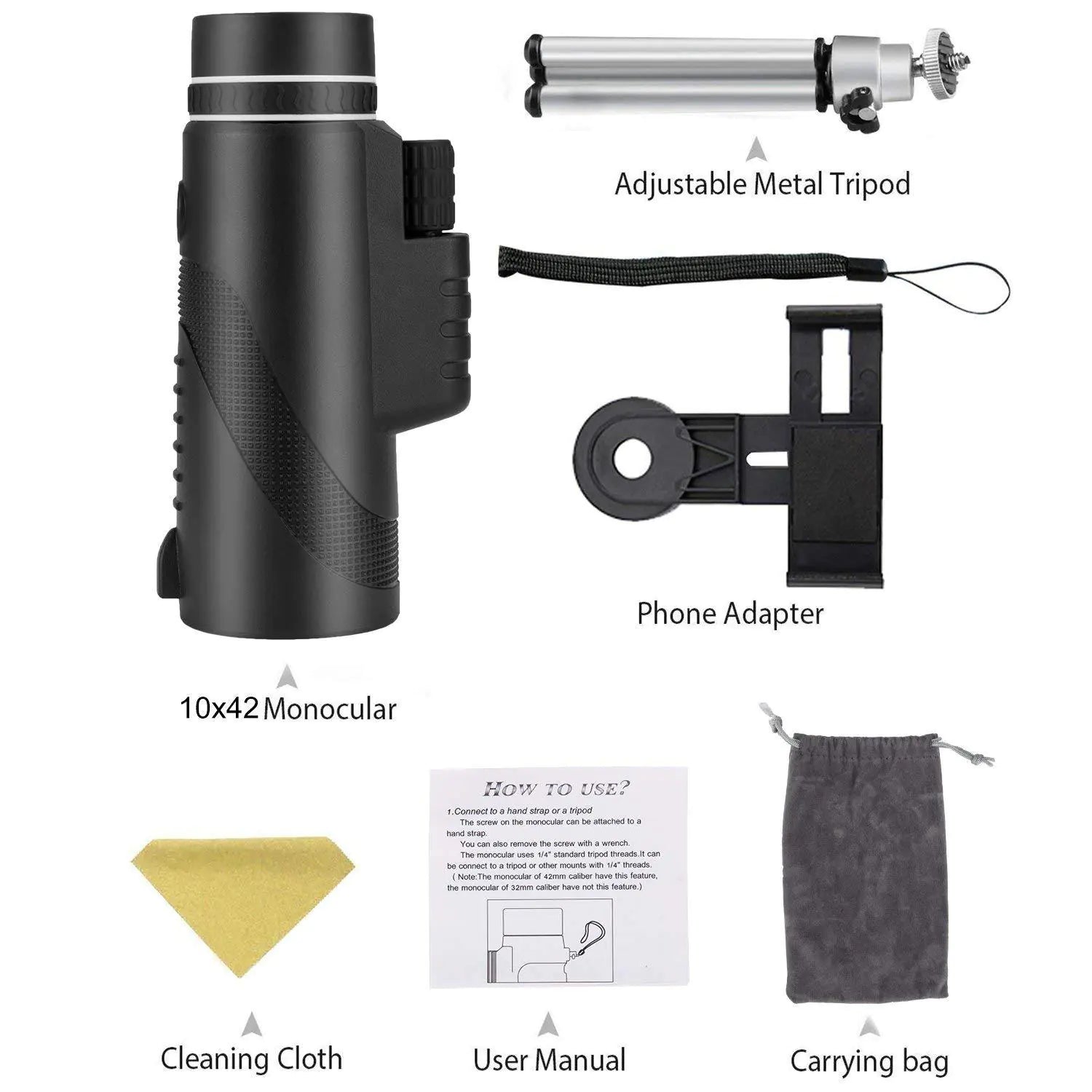 High-Definition Telescope with Universal Phone Mount