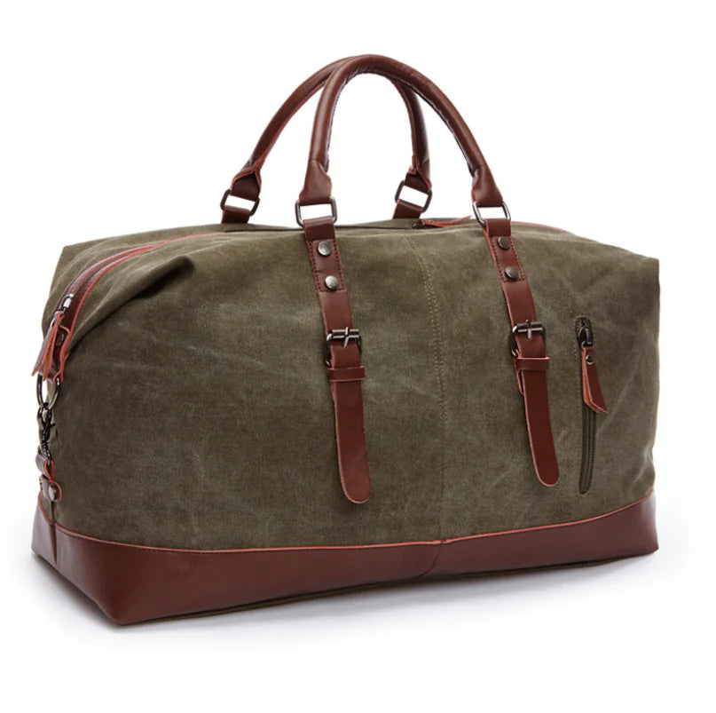 Retro Canvas Tote Bag for Men - Large Capacity Travel Bag