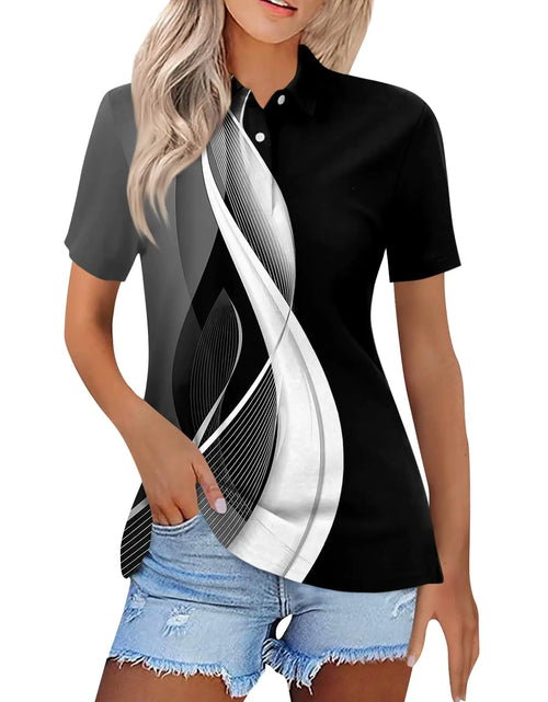 Load image into Gallery viewer, Generic Summer Tops for Women 2024 Womens Shirts Summer Shirts for Women Golf Shirts for Woman Vneck Tshirts Shirts for Women Short Sleeve Polo Shirt Women Womans Golf Shirt Womens Golf Clothing

