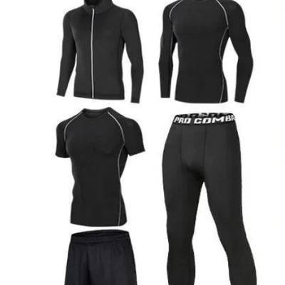 Men's 7-Piece Compression Running & Gym Fitness Set