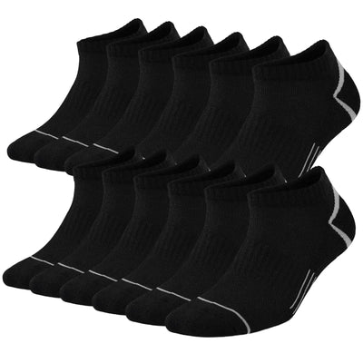 COOPLUS 12 Pack Mens Athletic Ankle Socks Cushioned Running Breathable Low Cut Casual Socks