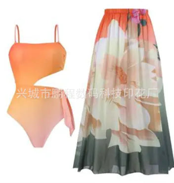 2024 Vintage Floral Print Women's Swimwear Set