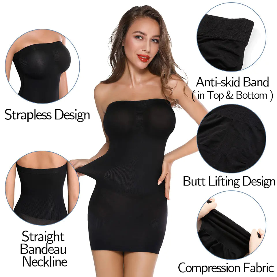 Bustier sculptant sans coutures à coupe longue
