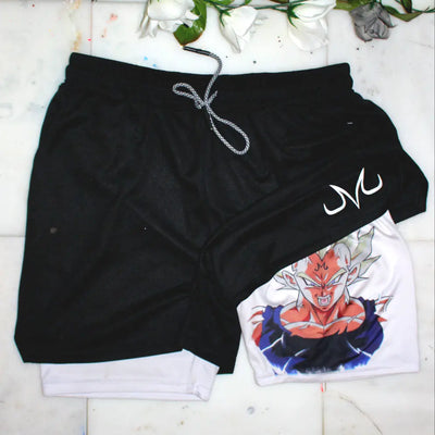 2023 Summer Men's Double Layer Anime Print Shorts