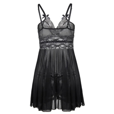 Camisón sexy transparente de talla grande con lentejuelas