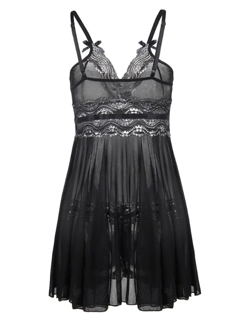 Cargar imagen en el visor de la galería, Camisón sexy transparente de talla grande con lentejuelas
