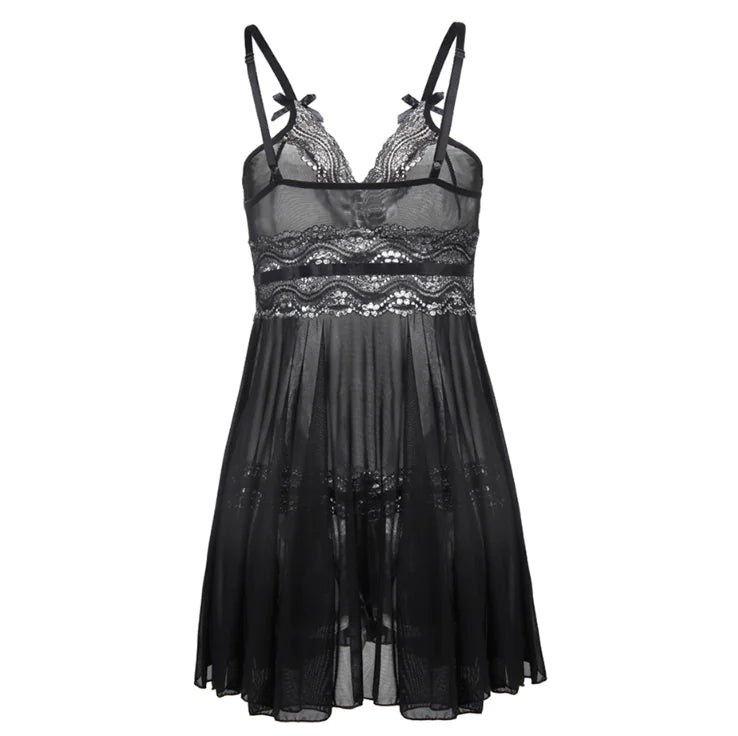 Camisón sexy transparente de talla grande con lentejuelas