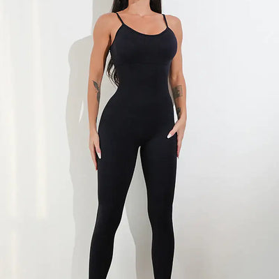 Mono enterizo sexy de tirantes finos para mujer, con control de abdomen, sin mangas, peleles, atuendos