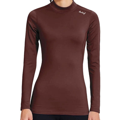 BALEAF Thermal Long Sleeve Tops for Women Workout Shirts Running Gear Clothes Underwear Fleece Lined Undershirts Basic Fitted Cold Weather Maroon L