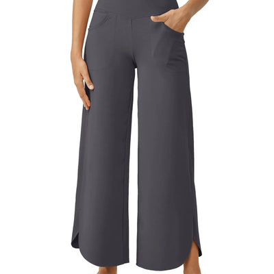 G4Free Wide Leg Pants Woman High Waisted Yoga Pants Comfy Pajamas Flowy Dance Sweatpants with Pockets(Deep GreyM29")
