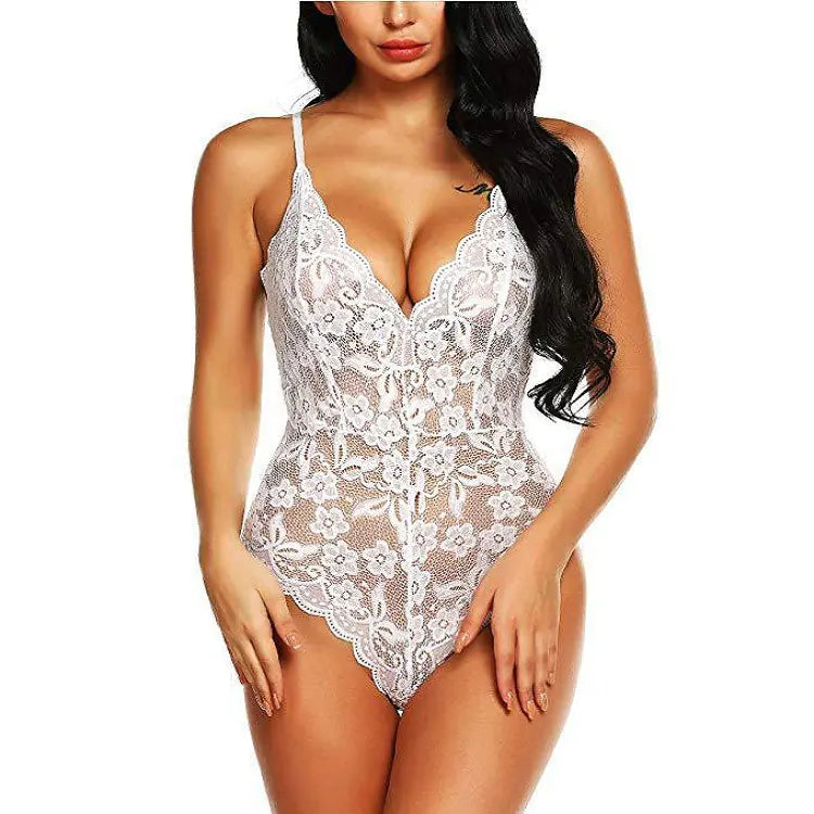 Body en dentelle sans dos - Lingerie transparente pour adultes