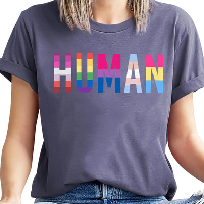 T-Shirts Fierté Femme Humain Arc-en-ciel T-shirt LGBT T-Shirt Égalité LGBTQ Manches Courtes Hauts