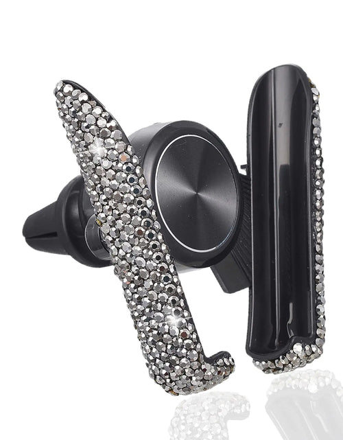Cargar imagen en el visor de la galería, ATMOMO Soporte universal para teléfono de coche con cristales negros brillantes, para rejilla de ventilación, salpicadero
