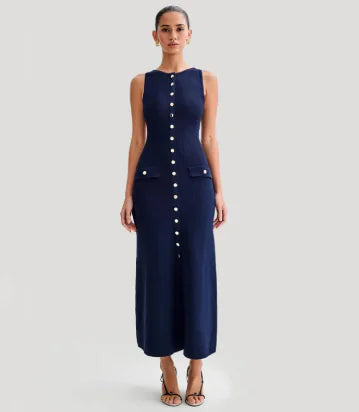 Load image into Gallery viewer, Elegant Knitted Sleeveless Long Dresses
