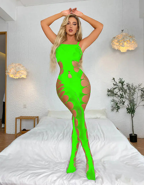 Load image into Gallery viewer, Sheer Bodysuit with Open-Crotch Stockings

