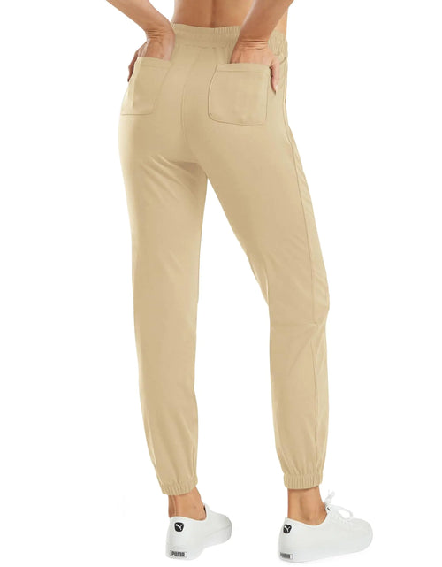Load image into Gallery viewer, G4Free Womens Pants Stretch Golf Pants Travel Joggers 27&quot; Lounge Pants(Light Khaki M 27&quot;)
