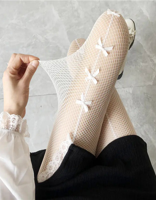 Load image into Gallery viewer, Retro Pattern White Bottoming Pantyhose Stockings
