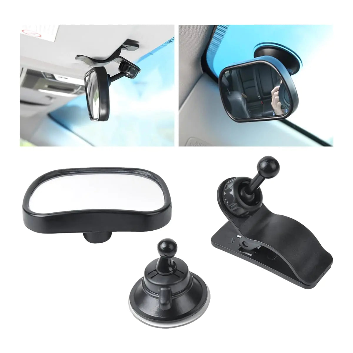 Ohleats Baby Car Mirror Shatter-Proof Backseat Rear Facing Mirror for Baby Infant Safety Monitor 360° Rotation Clear View Baby Mirror for Windshield Sun Visor Car Accessories