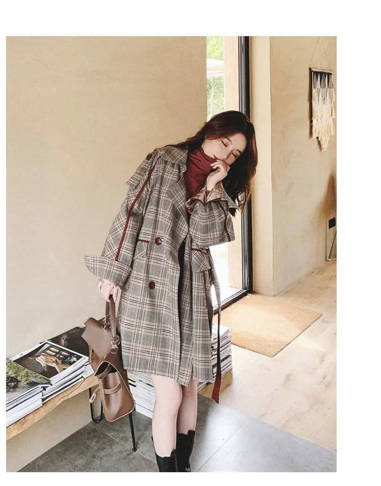 Retro Plaid Windbreaker Jacket
