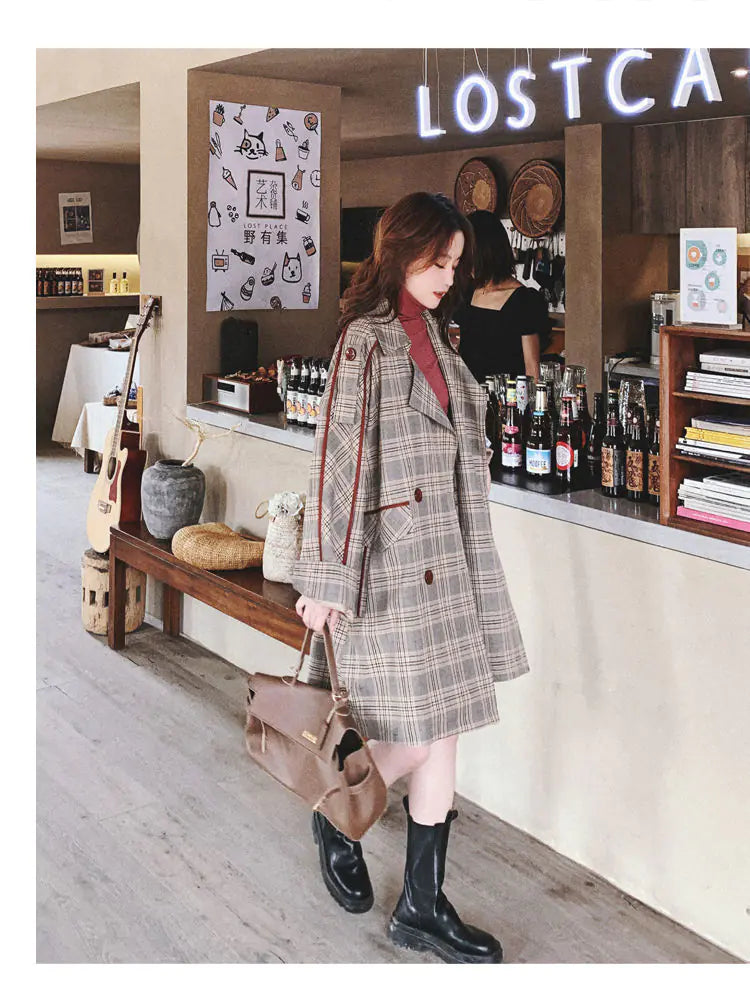 Retro Plaid Windbreaker Jacket