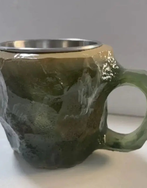 Charger l'image dans la visionneuse de galerie, Tasses à café en résine 400 ml avec poignées en forme de cristal minéral, élégantes tasses imitation cristal minéral pour la maison, le bureau, cadeau de Noël, gadgets de cuisine
