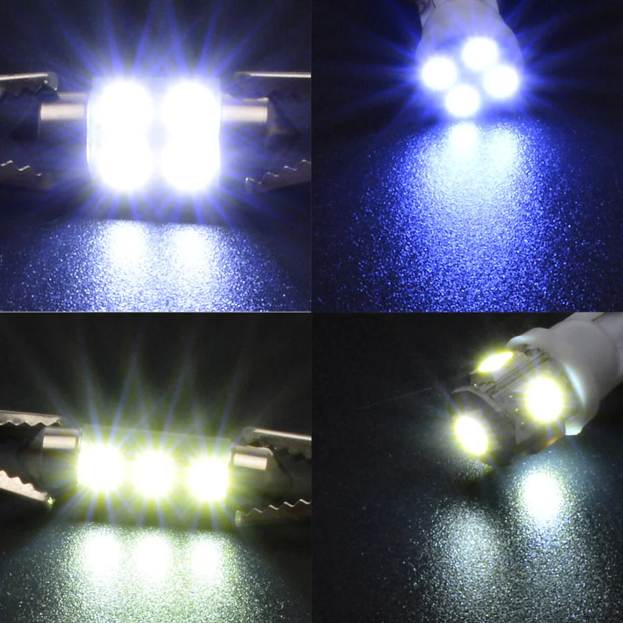 Kit de 14 luces LED interiores para coche T10 de 36 mm para techo, maletero y matrícula