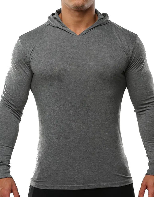 Load image into Gallery viewer, palglg Mens Bodybuilding Tapered Slim Fit Sweatshirts V Neck Active Hoodies Grey L
