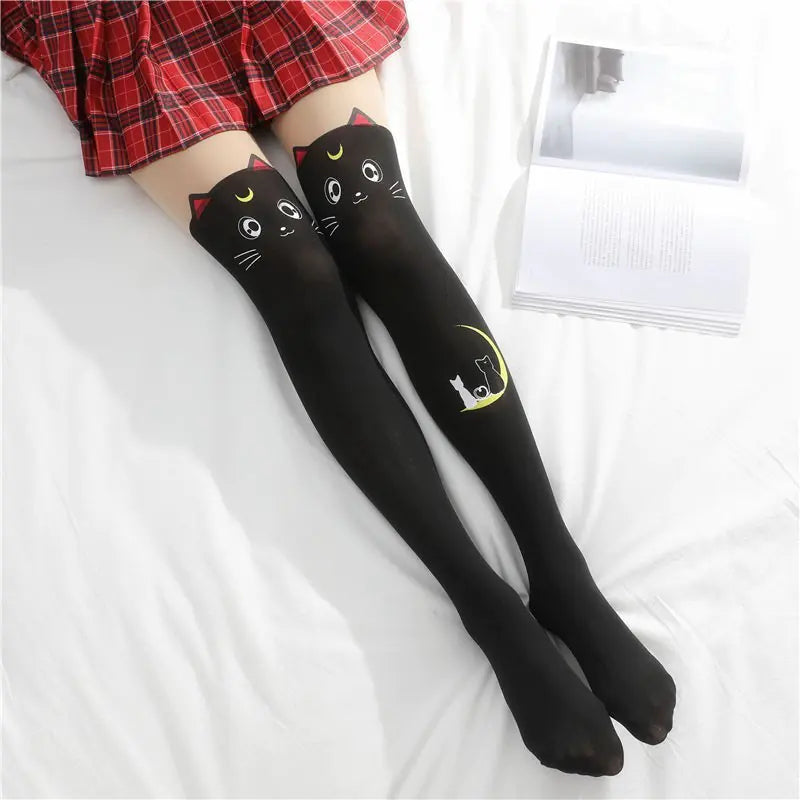 Collants et bas en patchwork imprimé