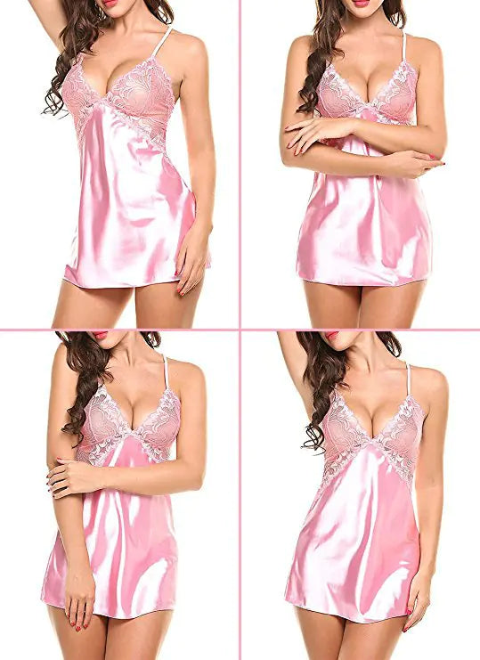 Women's Deep V Neck Backless Lingerie Nightwear