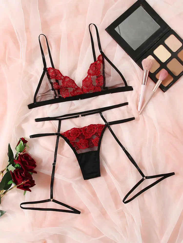 Lace Embroidered Lingerie Set for Women