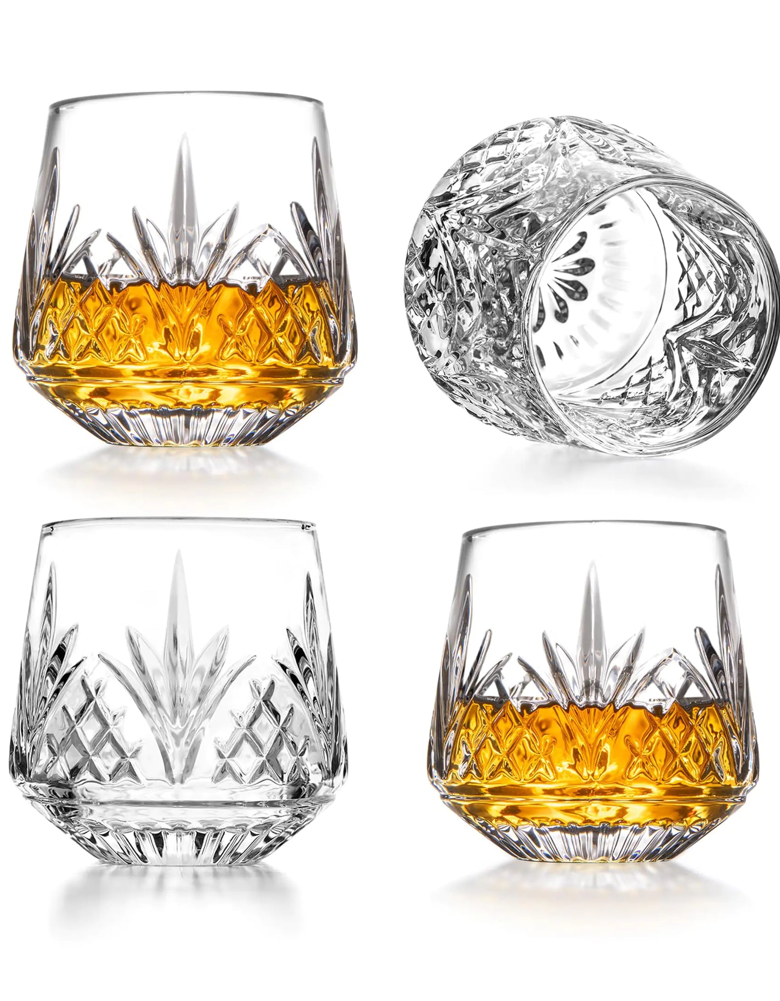 Godinger Whiskey Glasses Old Fashioned Whiskey Glasses Drinking Glasses Dublin Collection Set of 4