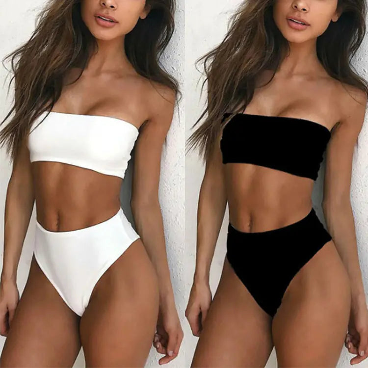 New Sexy Strapless High-Waisted Bikini Swimwear