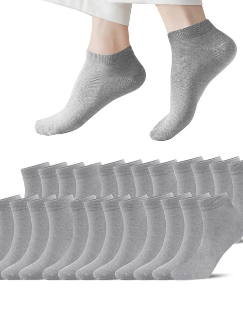 Cargar imagen en el visor de la galería, Calcetines Invisibles Tobilleros de Corte Bajo para Mujer Hombre Calcetines Cortos Deportivos de Algodón Finos Ligeros Clásicos Casuales 12 Pares
