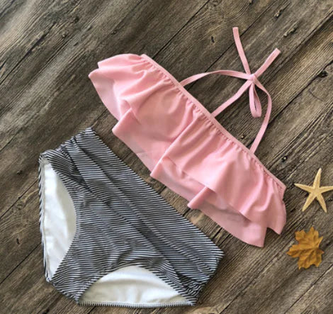 High-Waisted Ruffle Plus Size Bikini Swimwear