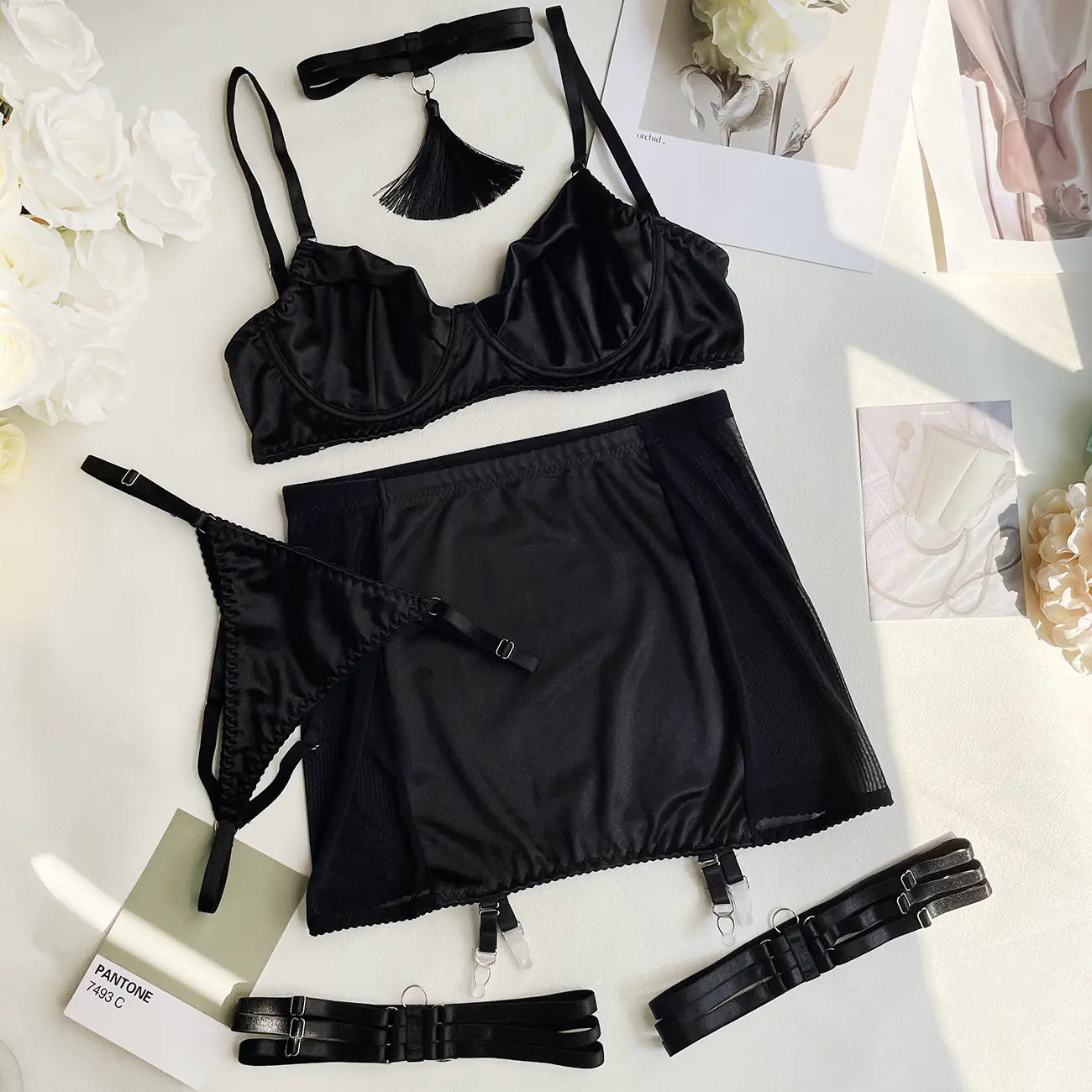 DIER Satin Fringe Fashion Lingerie for Women