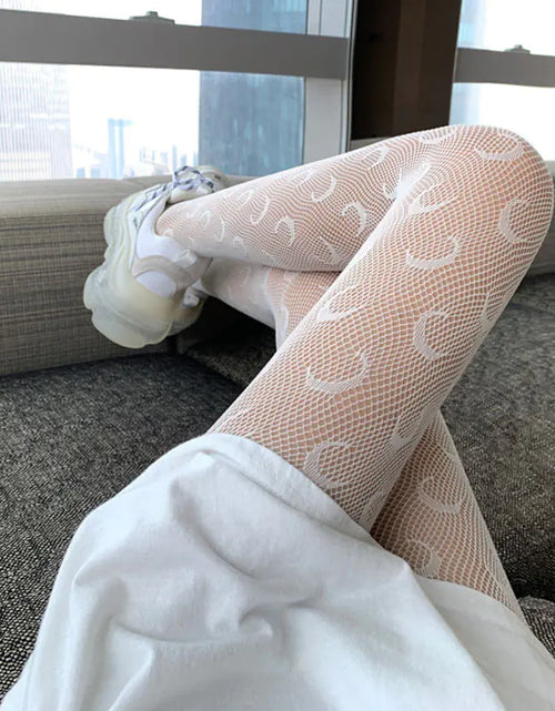 Load image into Gallery viewer, Retro Pattern White Bottoming Pantyhose Stockings
