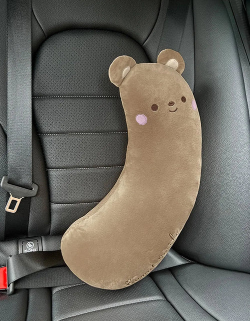 Cargar imagen en el visor de la galería, Car Seat Belt Pillow Safety Seatbelt Shoulder Pad Stuffers Cute Toy Cute Neck Cushion Car Accessories Seatbelt Shoulder Protector Sleeping Pillow for Kids Auto Interior Accessories (Brown)
