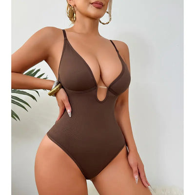 Body de faja con escote en V pronunciado