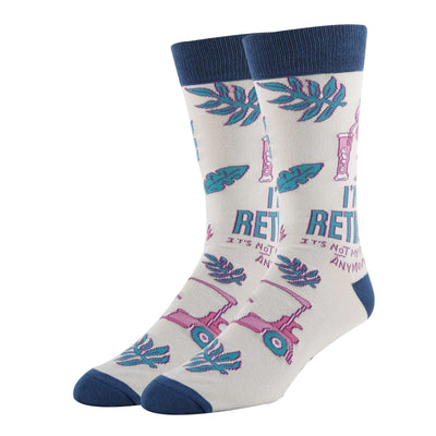 ooohyeah Mens Novelty Fun Saying Retirement Crew Socks Funny Crazy Dress Socks Retired