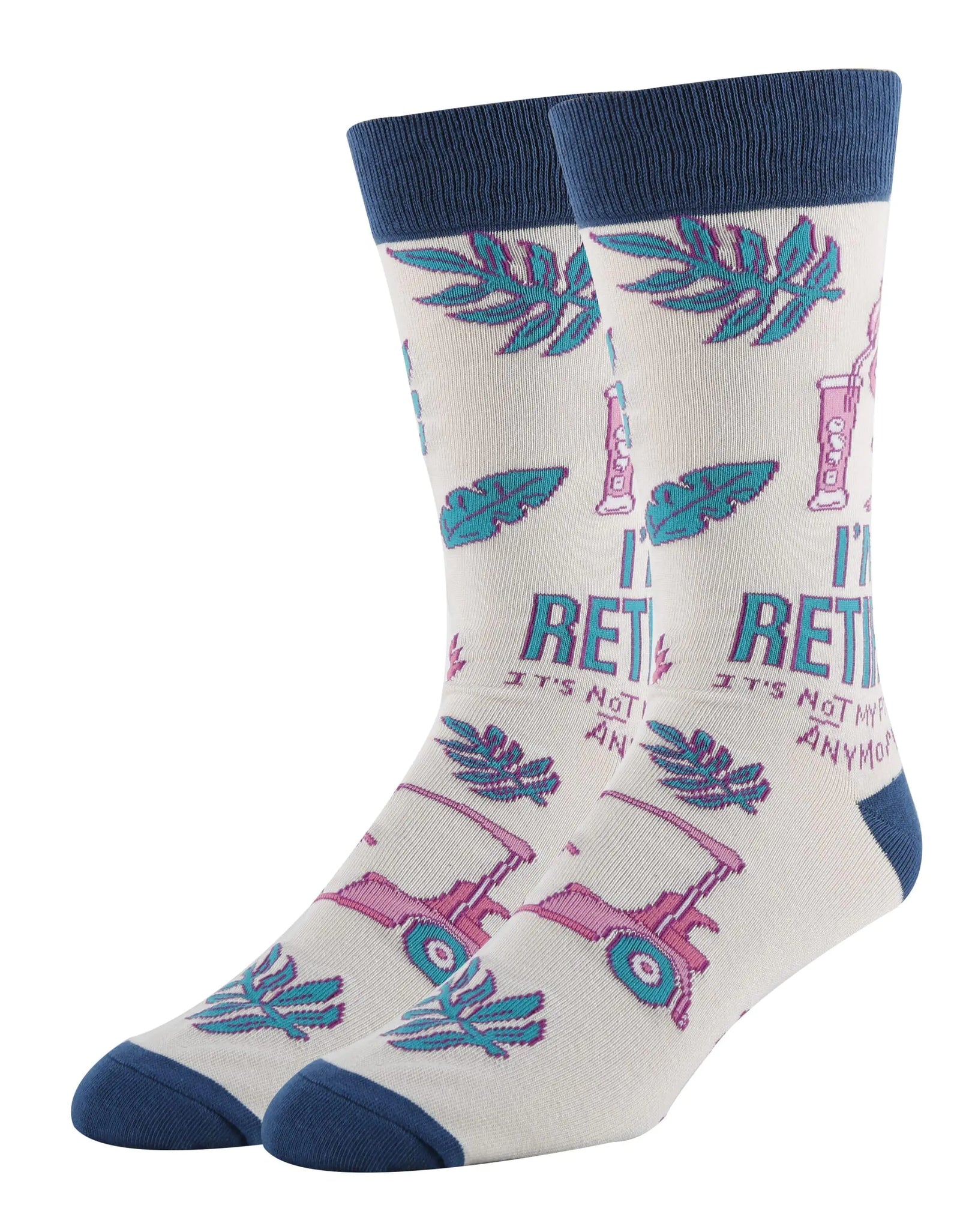 ooohyeah Mens Novelty Fun Saying Retirement Crew Socks Funny Crazy Dress Socks Retired