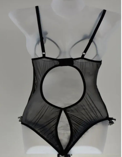 Cargar imagen en el visor de la galería, Conjunto de body de lencería transparente de talla grande
