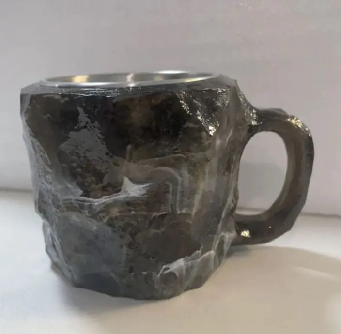 Tasses à café en résine 400 ml avec poignées en forme de cristal minéral, élégantes tasses imitation cristal minéral pour la maison, le bureau, cadeau de Noël, gadgets de cuisine